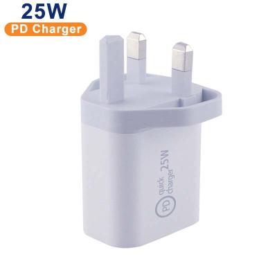 China Mobile Phone 25w 18w Eu Type Super Fast USB-c PD Wall Charger Usbc Charger Carregador For Iphone for sale