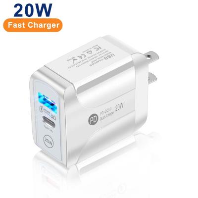 China Mobile Phone PC Hardware EU USA Plug USB C Wall Charger Fireproof Palladium 20W USB C Block For MacBook Air for sale