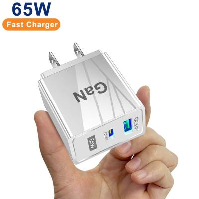 China Newest High Power GaN Technology 65W Type-C Mobile Phone PD Wall Travel USB-C Charger For Mobile Phone/Laptop/Tablet for sale