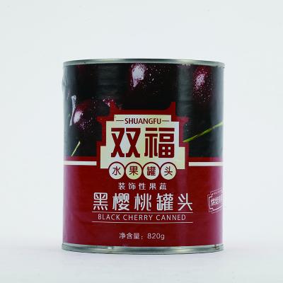 China Wholesale Chinese Black Canned Manufacturer Supply Canned Fruit 820G Cherry Can for sale