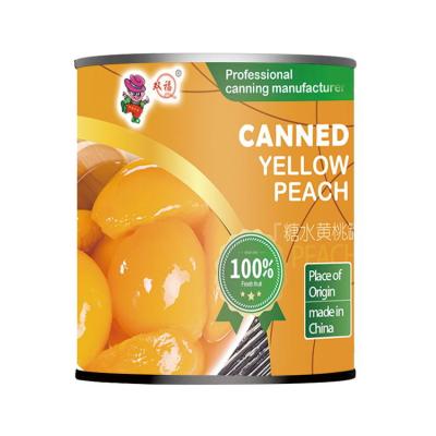 China Best Selling Instant Canned Fruit Halves Bangs SF-YP820 Canned Yellow Peach In Light Syrup for sale