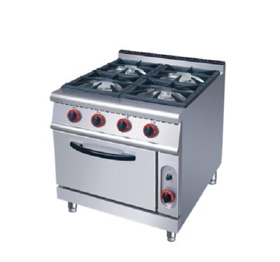 China Combustion Efficiently China Flexible Gas Stove Oven Control Commercial Kitchen Cooking Equipment Gas Stove with 4 Burner and Chain Gas Oven for Catering for sale