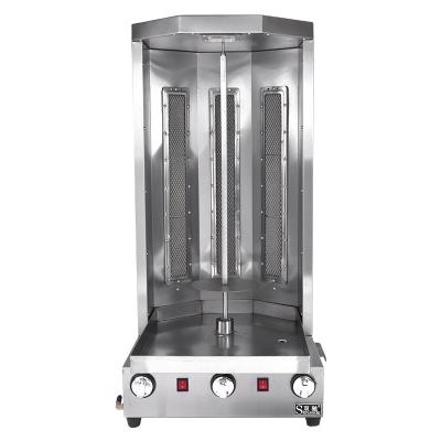 China Hot Selling Meat Roast China LPG Gas Doner Kebab Grill Shawarma Machine with 3 Three Burners for sale