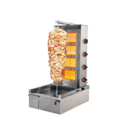 China 4 Burners 1.2M Tall High Speed ​​Shawarma Machine Gas LPG Benchtop Kebab Maker Maker Commercial Doner Kebab Shawarma Machine For Snacks for sale