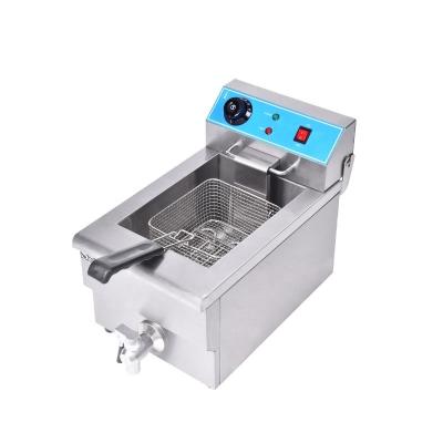 China Restaurant Shuangchi 8L Stainless Steel Single Tank Electric Deep Fryers Commercial Potato Chips Chicken Frying Kitchen Equipment for sale