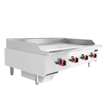 China Commercial 4 Burner Restaurant Equipment Gas Griddle 4 Burner Heavy Duty Flat Top Grill Gas Stove Machinery for Catering for sale