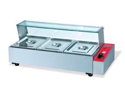 China Hotels Commercial Stainless Steel 3 Basins Electric Bain Marie With Glass Holding for sale