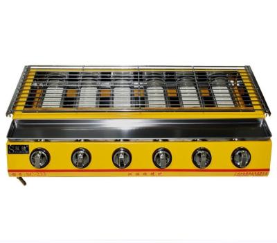 China Adjustable CE Approval China Size Commercial Barbecue Grills 6 Burner LPG Rotisserie Dimension 79cm Charcoal BBQ Grill Machine for sale