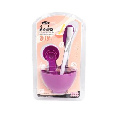 China Sustainable Wholesale DIY Facial Tools Bowl With Brush 6 Pcs Cosmetic Plastic Mixing Bowl Set for sale