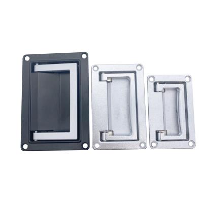 China Modern Zinc Alloy Black Hidden Pull Pocket Cabinet Tool Box Recessed Handle for sale