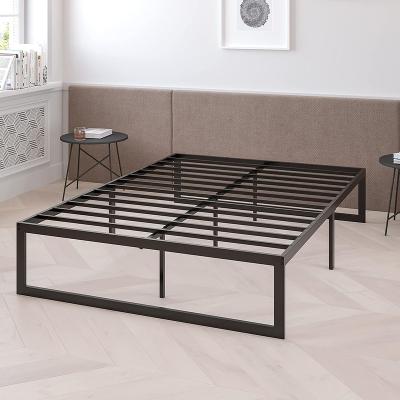 China (Other) Queen Size Adjustable Frame 14 Inch Metal Platform Bed With Steel Slat Support Bed for sale