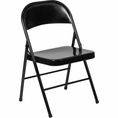 China Home Garden Used Leisure Chair Party Office Double Strapped Full Steel Metal Folding Chair for sale