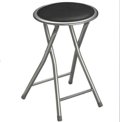 China Leisure Chair Round Seat Metal Soft Padded Folding Sneak Steel Foldable Stool for Home and Party for sale