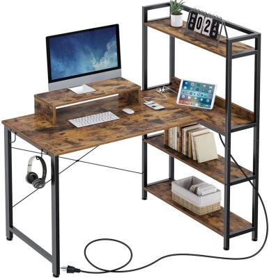 China (Size) 47 Inch Adjustable Computer Desk with Shelves, Home Office Desk, Writing Table with Monitor Stand and Reversible 4-Tier Shelf for sale