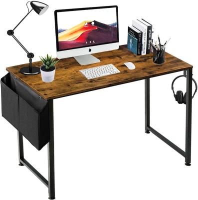 China (Size)Adjustable Small Computer Desk Study Table For Small Home Office Spaces Rustic 39 Inch Student Laptop PC Desks With Storage Bag for sale