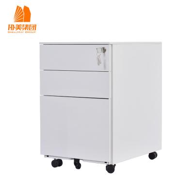 China Adjustable (height) Assembled, white home Office Steel Under Desk 3 Drawer File Cabinet for sale