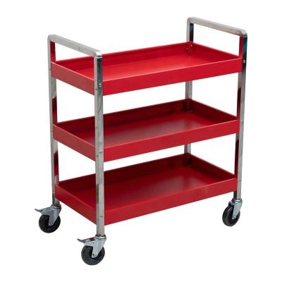 China Auto Repair Heavy Duty Tool Cabinet With Silent Wheel 3 Layer Rolling Tool Trolley Trolley for sale