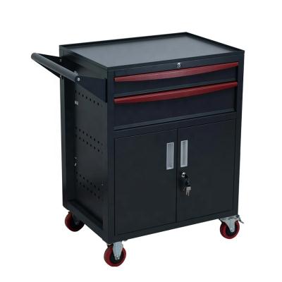 China Heavy Duty 2 Doors And 2 Drawers Metal Tools Storage Trolley Cabinet for sale