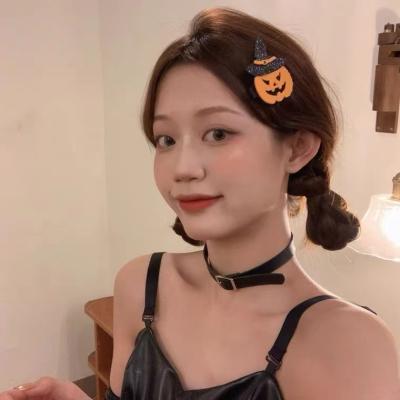 China Wholesale European and American style party accessories festival pumpkin Ghost glitter Halloween hair pins hair clips for sale