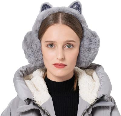 China Keep Warm Cute Shiny Winter Outdoor Ear Ear Covers Headband Fur Ear Warmer Shiny Earmuffs Animal Ear Muffs for sale