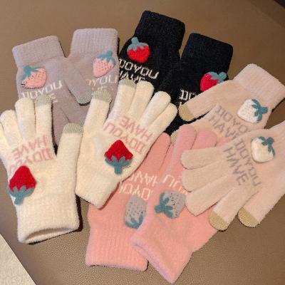 China Bel touch screen elastic winter touch screen plush warm gloves for sale