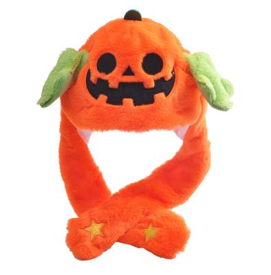 China Tik Tok Gifts Plush Pumpkin Ear JOINT Hat Kids Halloween Funny Hot Party Beanie Hats for sale