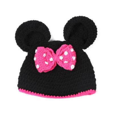 China Cute Baby Minnie Wool Knitted Beanie Hats Winter Hnadmade Kids Gifts Crochet Wholesale COMMON Hot Sale for sale