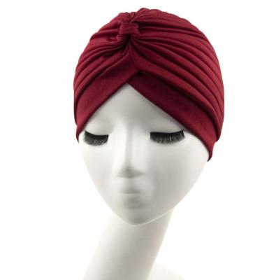 China Wholesale Polyester Multi Fashionable Solid Nightcap RELIGION Color Turban Muslim Hijab Hat for sale