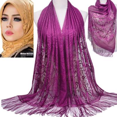 China Multifunctional Wholesale Multi Color Women Lace Up Face Covering Turban Muslim Hijab Scarf for sale