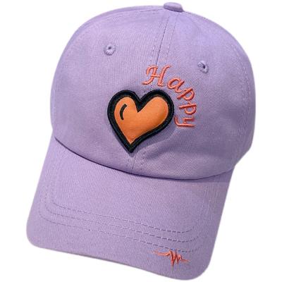 China Graffiti COMMON Heart-Shaped Applique Hat Detachable Velcro Embroidered Hip Hop Girl Baseball Cap for sale