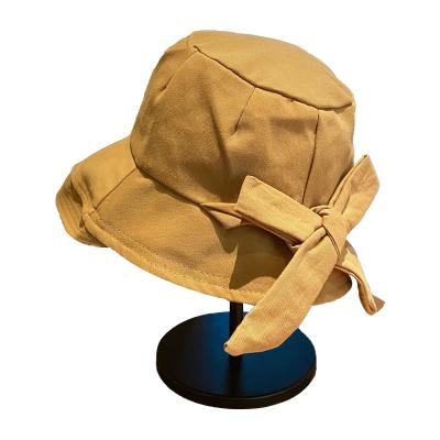 China Large Image Summer UV Protection Bow Fisherman Hat Bucket Hat For Women for sale