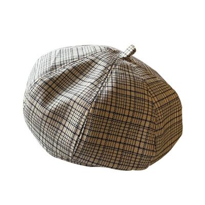 China High Quality Autumn Winter Checked Wholesale Women Checked Berets for sale