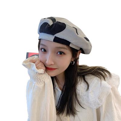 China High Quality Popular Graceful Stylish Black Retro Zebra Striped Cow Berets Womens Ladies Berets for sale