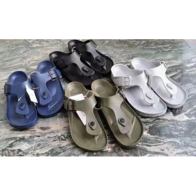 China Anti-odor Stock Lot Shoes Men Slippers EVA Beach Flip Flops for sale