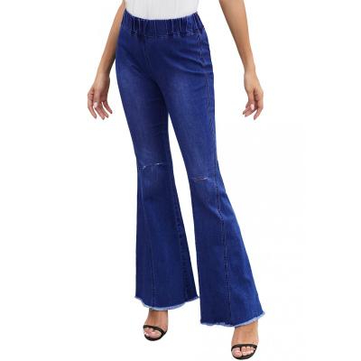 China High Elasticity Denim Breathable And High Waist Women Flared Pants With Comfortable Elastic Fit Fashion Jeans Woman for sale