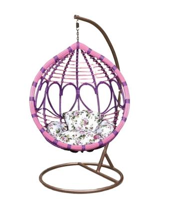 China Super Comfortable Outdoor Balcony Rattan Swing Chair Patio Basket Hanging Egg Swing With Cushion Garden Leisure High Quality Products for sale