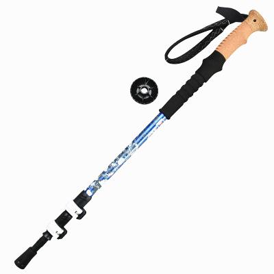 China Lightweight Lightweight 3 Sections Quick Lock Telescopic Hiking Poles Trekking Poles With Adjustable Straps And Cork Handle for sale