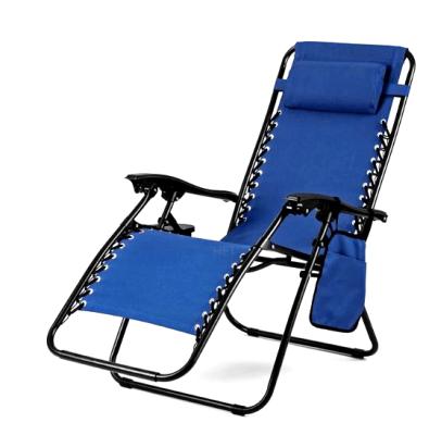 China Leisure Chair Weightless Comfortable Outdoor Beach Folding Chair With Pillow And Cup Holder Garden Chair for sale