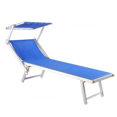 China Durable Foldable Beach Chair Sun Sofa With Shade Folding Beach Bed With Canopy for sale