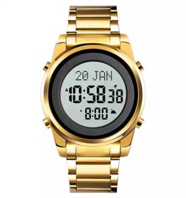 China Custom Hot Selling IP67 Waterproof Logo New Modern Waterproof Muslim Azan Watch With World Prayer Time for sale