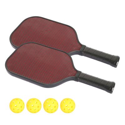 China Lightweight 2023 new fiberglass pickle ball racket set with 2 rackets and 4 balls for sale