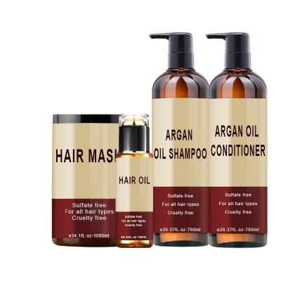 China Custom Color-Protect Private Label Hair Treatment Sulfate Free Natural Organic Coconut Oil Salon Hair Care Kit for sale