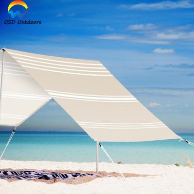 China UV-Resistant and Sun Shade Outdoor Multifunctional Easy Portable Dressing Movable Beach Shade Camping Tent Sun Shade Beach Canvas Tent for sale