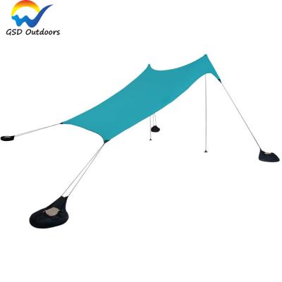 China UV-Resistant and Sun Shade Outdoor Camping Folding Portable Canopy Beach Tent Sun Shelter Tent Shade Lycra Beach Tent with Sandbags and Anchors for sale