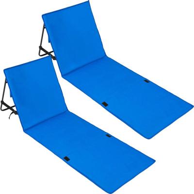 China Foldable Outdoor Camping Beach Mat Foldable Sun Lounger Beach Bed Comfortable Adjustable Garden Bed Picnic Mat for sale