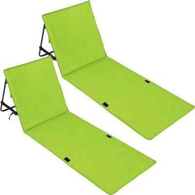 China Foldable Portable Folding Beach Mat Chair Mat Bed Padded Outdoor Folding Beach Sofa with Adjustable Backrest for sale