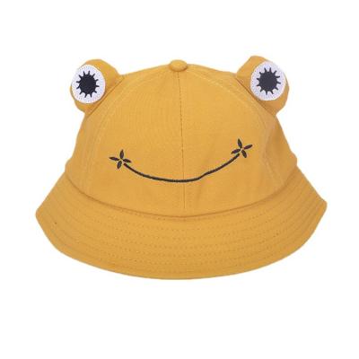 China Cute Cool Fisherman Hat Durable Frog Parent-child Eyes Basin Bucket Bucket Hat Big For Kids for sale