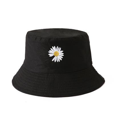 China Breathable Female White Wide Brim Fisherman Bucket Hat Summer Spring Comfort Tarp Summer Double Daisy Double Side Sunshade Hat for sale