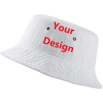 China Fashion Packable Cotton Summer Travel Unisex Foldable Beach Bucket Empty Sun Custom Your Logo Plain Bucket Hat for sale