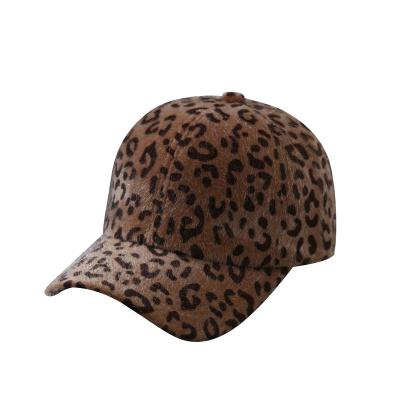 China Autumn and winter fashion leopard print baseball cap velvet all-match couples gorras simpler baseball cap for sale